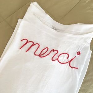 Cotton "Merci" Tshirt